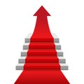 Red carpet stairs arrow concept