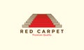 Red carpet stairs  logo vector icon design illustration Royalty Free Stock Photo