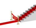 Red carpet, stairs, velvet rope Royalty Free Stock Photo