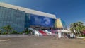 Red carpet stairway at Palais des Festivals et des Congres timelapse hyperlapse in Cannes, France.