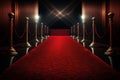 Red carpet - a symbol of success, luck and fame. Generative AI