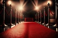 Red carpet - a symbol of success, luck and fame. Generative AI
