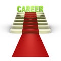 Red carpet to a successful career - a 3d image Royalty Free Stock Photo