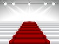 Red Carpet under Spotlights Royalty Free Stock Photo