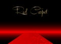 Red carpet vector background. Hollywood luxury and elegant red carpet event, perspective illustration. Red color carpet