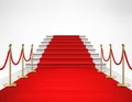 Red Carpet White Stairs Realistic Illustration Royalty Free Stock Photo