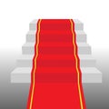 Red carpet on white stairs Royalty Free Stock Photo