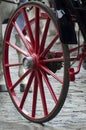 Red carriage wheel Royalty Free Stock Photo