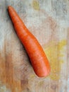red carrot on the wood plate Royalty Free Stock Photo