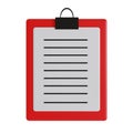 Red Cartoon Clipboard. 3D rendering. Isolated on white background