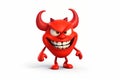 Red Cartoon 3D Devil on Transparent Background. AI Royalty Free Stock Photo