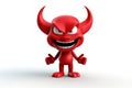 Red Cartoon 3D Devil on Transparent Background. AI Royalty Free Stock Photo