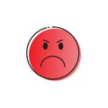 Red Cartoon Face Angry People Emotion Icon Royalty Free Stock Photo