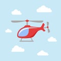 Red cartoon helicopter Royalty Free Stock Photo