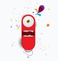 Red cartoon monster Royalty Free Stock Photo