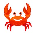 red cartoon smiling crab Royalty Free Stock Photo