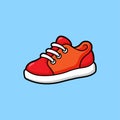 Red Cartoon Sneaker Vector Illustration on Blue Background Royalty Free Stock Photo