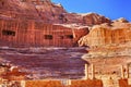 Red Carved Amphitheater Theater Siq Petra Jordan