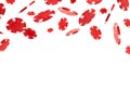 Red casino chips falling on white background Royalty Free Stock Photo