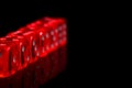 red casino dices on the black reflected background Royalty Free Stock Photo