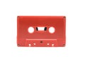 Red cassette tape isolate on white background Royalty Free Stock Photo
