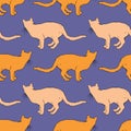 Red Cat Seamless Pattern Royalty Free Stock Photo