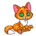 Red cat sitting illustration animal character