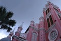 The red of the Catholic church in ho chi minh city, street, Vietnam Royalty Free Stock Photo