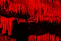 Red Cave with stalactites background