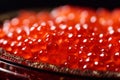 Red caviar close-up. AI Generated