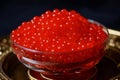 Red caviar close-up. AI Generated