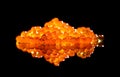 Red caviar close up. Salmon caviar isolated on black background. Delicious gourmet food. Delicatessen