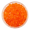 Red caviar isolated on white background cutout