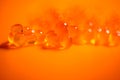 Red Caviar macro shot, Caviar over orange background. Fish roe, Close-up salmon or trout caviar