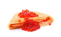 Red Caviar Pancakes, Caviar Crepes, Abstract Generative AI Illustration Royalty Free Stock Photo