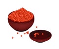 Red Caviar Salmon Roe on Donburi Bowl Royalty Free Stock Photo