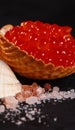 Red caviar in seashell Royalty Free Stock Photo