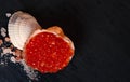 Red caviar in seashell Royalty Free Stock Photo