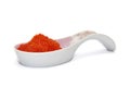 Red caviar spoon Royalty Free Stock Photo