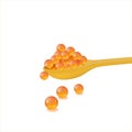 Red caviar, spoon of caviar, illustration Royalty Free Stock Photo