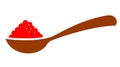 Red caviar spoon vector cartoon