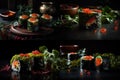 Red Caviar Sushi Rolls, Traditional Japanese Susi, Caviar Sushi Set, Abstract Generative AI Illustration Royalty Free Stock Photo