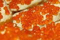 Red caviare sandwich Royalty Free Stock Photo