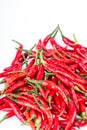 Red Cayenne pepper on white Royalty Free Stock Photo