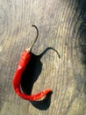 Red cayenne pepper on wood Royalty Free Stock Photo