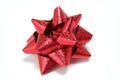Red celebratory bow for gifts Royalty Free Stock Photo