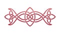 Red Celtic Knot Flowing Decorative Border Vector, vector design Generative AI Royalty Free Stock Photo