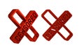 Red Censored stamp icon isolated on transparent background.