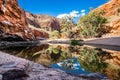 Red centre landscape with distant view of Mount Sonder NT outback Australia Royalty Free Stock Photo