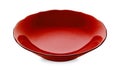 Red ceramic bowl, Empty bowl isolated on white background with clipping path, Side view Royalty Free Stock Photo